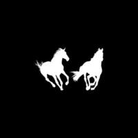 Pair Horse Silhouette, flat style, can use for Logo Gram, Art Illustration, Emblem, Pictogram, Apps, Website or Graphic Design Element vector
