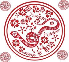 The chinese zodiac symbol for the year of the snake vector