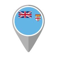 Fiji Flag on Location Pin vector