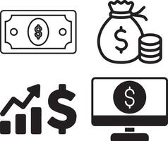 White Background Financial Icons for Modern Applications vector