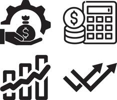 Flat Design Finance Icons on White Background vector
