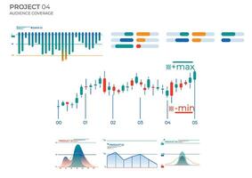 Modern business elements charts in color. Finance Charts. vector