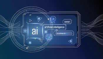 infographics about entering an intelligent network using artificial intelligence. vector