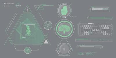 data elements for sci-fi interface infographics. vector