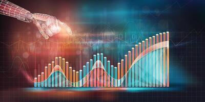 Digital financial investment graph on a beautiful abstract background. vector