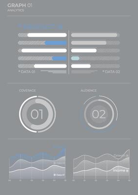 Project business analysis charts in color. Finance Charts.