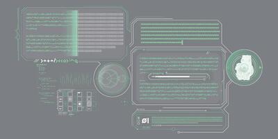 Exploration interface by sci-fi infographics. vector