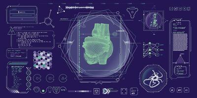 data elements for sci-fi interface infographics. vector