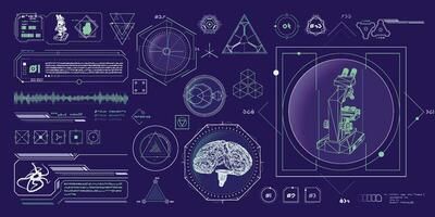 data elements for sci-fi interface infographics. vector