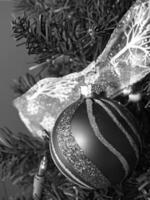 Christmas Tree with Ornaments and Lights photo