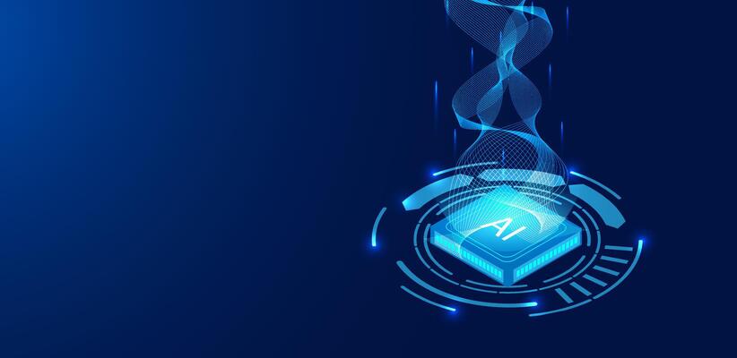 Artificial Intelligence. Quantum computing with ai technology isometric. illustration