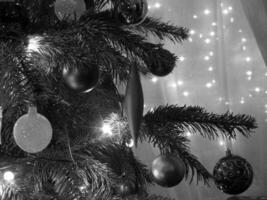 Christmas Tree with Gold Ornaments and Natural Branches photo