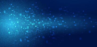 Quantum technologies computing. Abstract blue background futuristic technology illustration vector