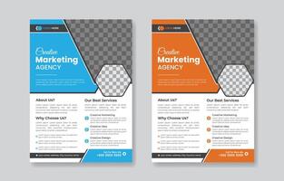 a bundle of 2 different colors a4 flyer template, abstract business flyer vector