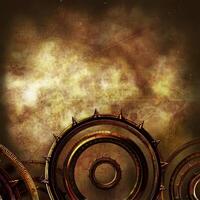 Vintage clockwork mechanics and gears in motion photo