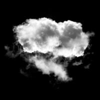 Black cloud or smoke isolated over white background, black and white grayscale negative reversed color mode illustration photo