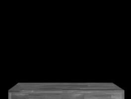 Wooden table top surface isolated over white background. Solid wood furniture close view 3D illustration. Empty table top cooking presentation template photo