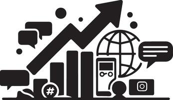 A black and white image of a business icon vector