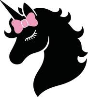 Magical Majesty Unicorn Head Silhouette Design in Minimalist Style vector