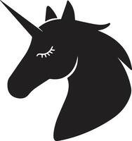 Enchanted Profile Silhouette of a Unicorn Head in Side View vector