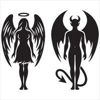 The Eternal Tug of War Good vs Evil vector