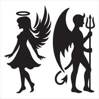 Torn Between Heaven and Hell vector