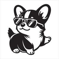 Cool Corgi Vibes vector
