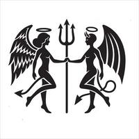 Angels and Devils A Dance of Duality vector