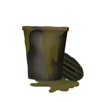 Stinking trash. Green mud flows. Recycle bin. vector