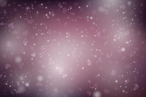 Abstract background with hearts. Valentines Day. Bright glow on a dark background.