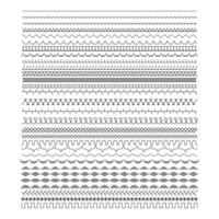A set of sewing machine lines. Black stitch patterns vector