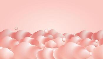 Pink clouds on the bottom. Pastel color design of magic sky. vector