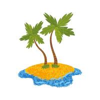 Colorful Illustration of a Island Isolated on White Background vector