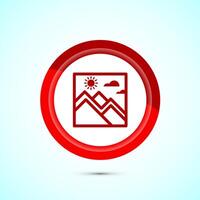 Nature icon design illustration, Outdoor icon, Ecology nature element, Red Color Button Design vector