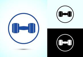 Dumbbell icon design, exercise, weightlifting vector