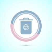 Recycling bin icon design illustration. Environment icon, trash bin sign, Pastel Color Button Design vector