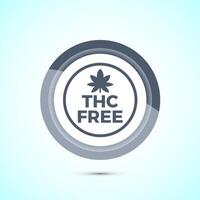 THC free icon design illustration, CBD hemp oil label, marijuana oil, Gray Color Button Design vector
