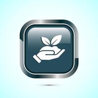 Plant icon design illustration, Sprout icon for apps and webs, Gray Color Square Button Design vector
