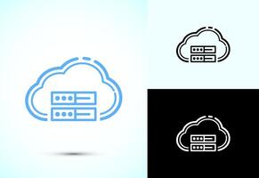 Cloud computing icon. Data storage and tech icon vector