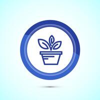 Plant icon design illustration, Sprout icon for apps and webs, Blue Color Button Design vector