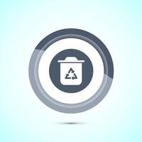 Recycling bin icon design illustration. Environment icon, trash bin sign, Red Shadow Button Design vector