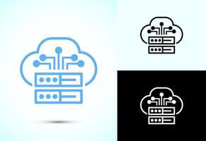 Cloud computing icon design. Data storage and tech icon vector