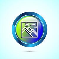 Nature icon design illustration, Outdoor icon, Ecology nature element, Glossy Round Button Design vector