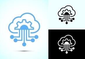 Cloud computing icon vector