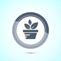 Plant icon design illustration, Sprout icon for apps and webs, Gray Color Button Design vector