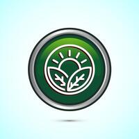 Nature icon design illustration, Outdoor icon, Ecology nature element, Green Color Round Button Design vector