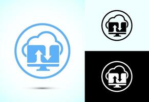 Cloud computing icon design. Data storage icon vector