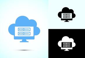 Cloud computing icon design illustration. Data storage and tech icon vector