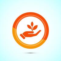 Plant icon design illustration, Sprout icon for apps and webs, Orange Color Button Design vector