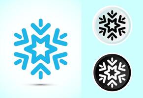 Snowflake icon design, Symbol of snow, Winter design element vector